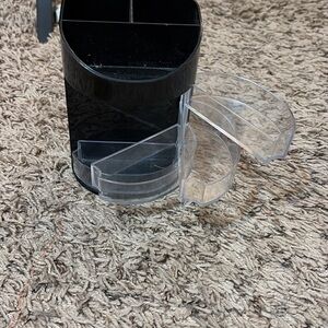 Elegant Black and Clear Makeup Organizer